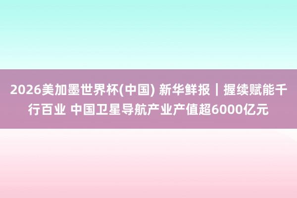 2026美加墨世界杯(中國) 新華鮮報|握續賦能千行百業 中國衛星導航產業產值超6000億元